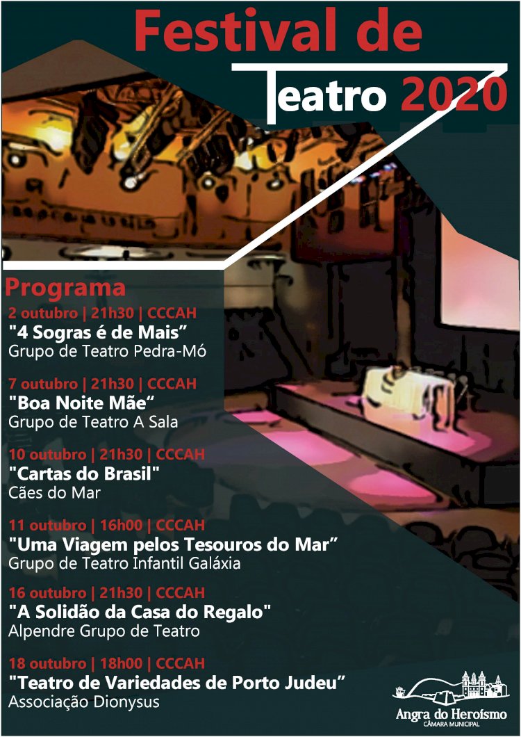 Festival de Teatro 2020 - Em outubro o Teatro está de volta a Angra