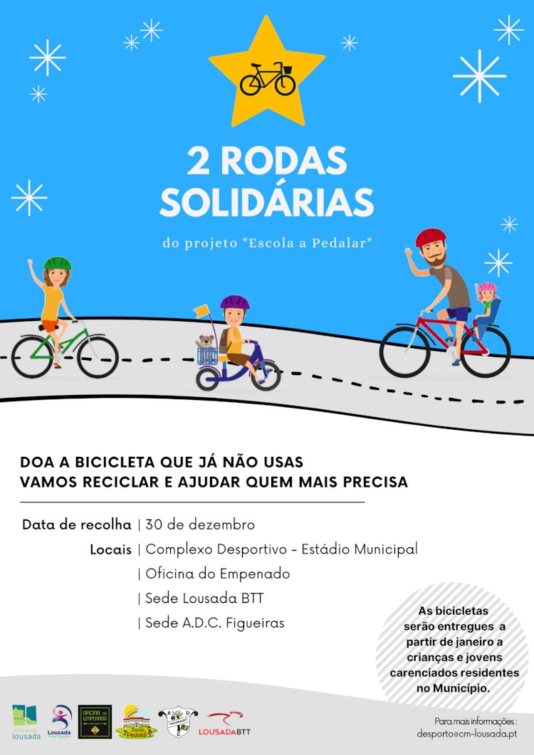Campanha 2 Rodas Solidárias decorre na Lousada até dia 30 de Dezembro