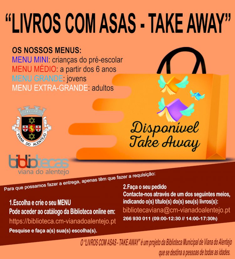 “Livros com Asas – Take-away” em Viana do Alentejo