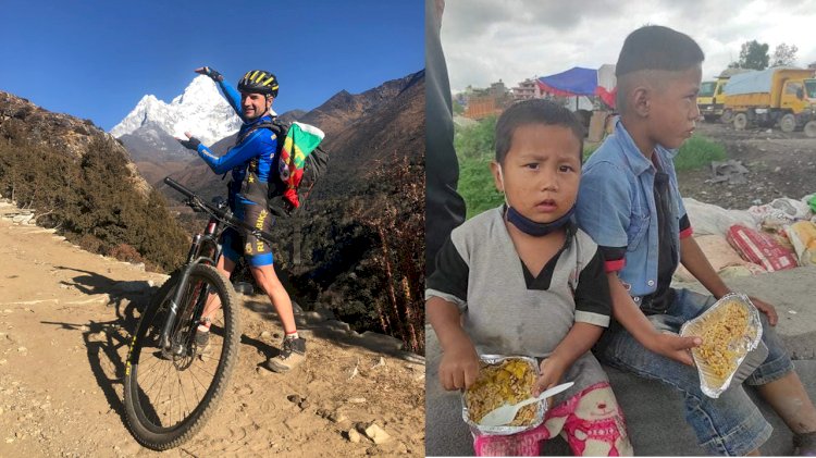 Nadador Salvador realiza ligação de bicicleta entre Kathmandu e acampamento base do Evereste