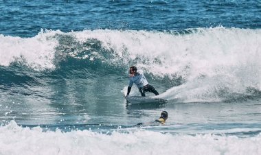 Candidatos a campeões nacionais da Liga MEO Surf: Guilherme Fonseca, Eduardo Fernandes e Tomás Fernandes