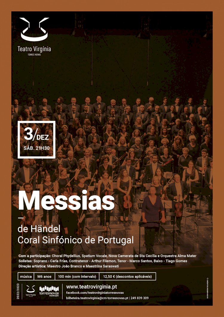 Coral Sinfónico de Portugal leva Messias ao Teatro Virgínia dia 3 de dezembro