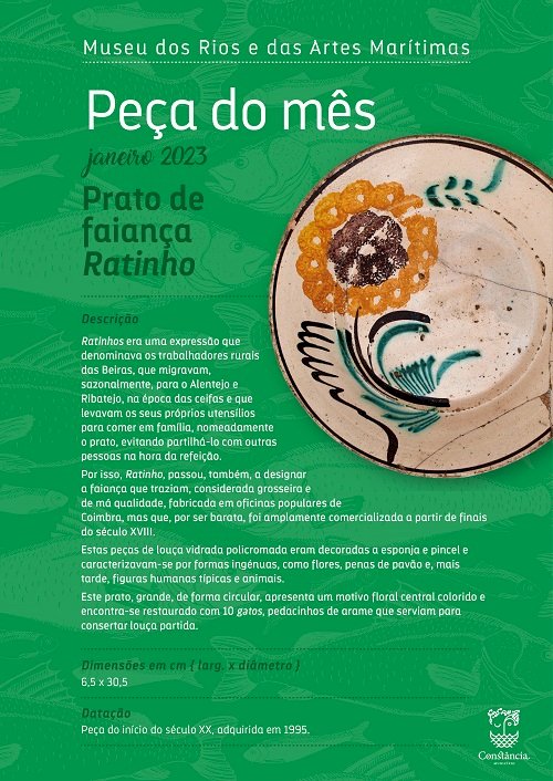 Prato de Faiança Ratinho é a «Peça do mês» de Janeiro no Museu dos Rios e das Artes Marítimas