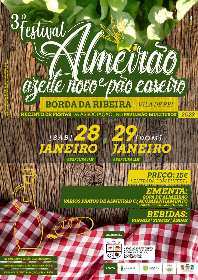 Borda da Ribeira recebe “3º Festival do Almeirão, Azeite Novo e Pão Caseiro”