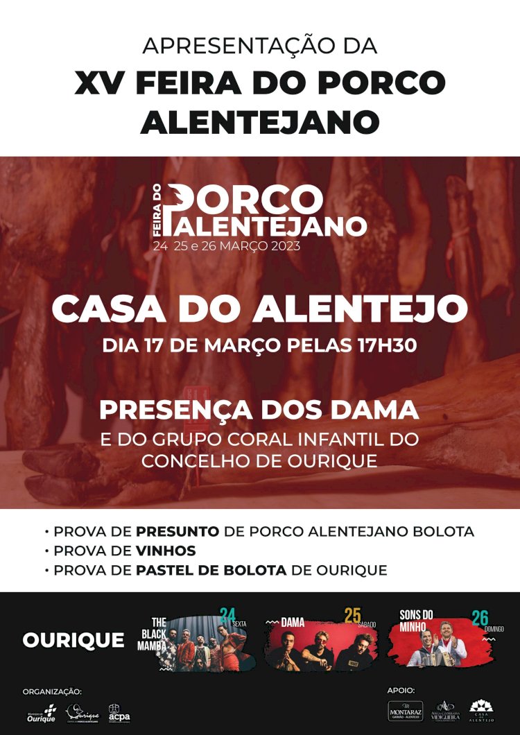 Ourique apresenta Feira do Porco Alentejano na Casa do Alentejo em Lisboa