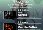 Romaria São Nuno de Santa Maria apresenta concertos de CORDIS, Couple Coffee e Os RED