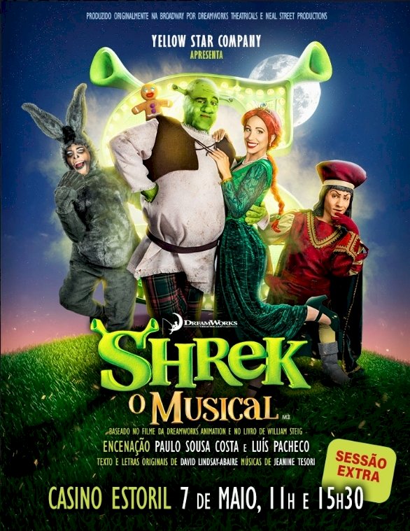 Dupla sessão de “Shrek, O Musical”  no Salão Preto e Prata do Casino Estoril