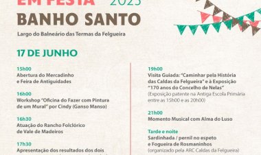 Banho Santo nas Caldas da Felgueira no próximo sábado dia 17 de Junho