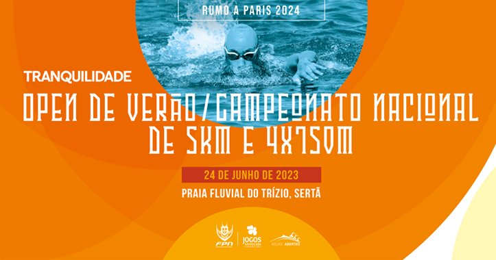 Open Verão Campeonato Nacional Águas Abertas dia 24 de Junho na Sertã