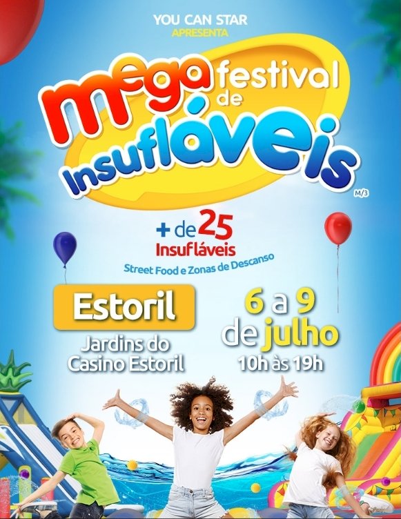 Mega Festival de Insufláveis nos Jardins do Casino Estoril de 6 a 9 de Julho