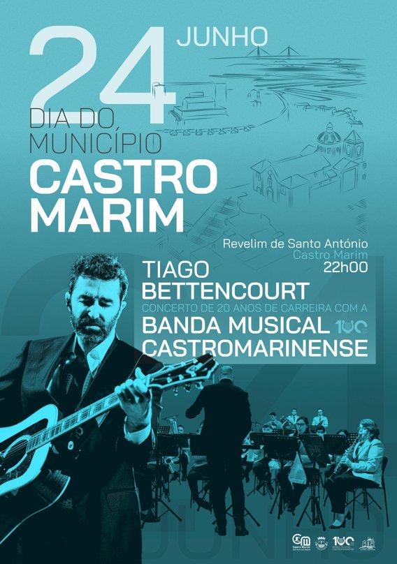 Dia do Município de Castro Marim traz concerto de TIAGO BETTENCOURT com a Banda Musical Castromarinense