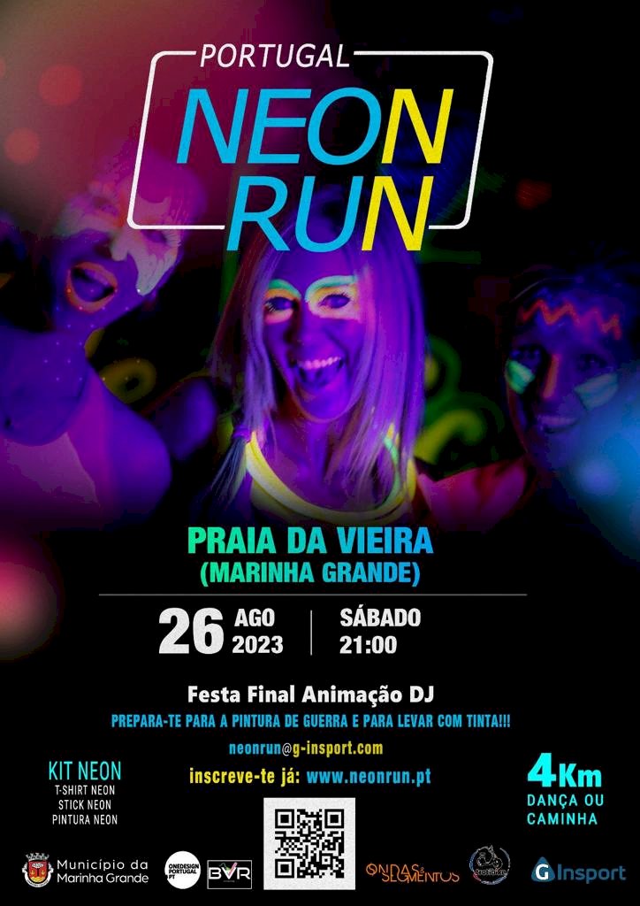 Inscrições abertas para o Neon Run Tour 2023 na Praia da Vieira