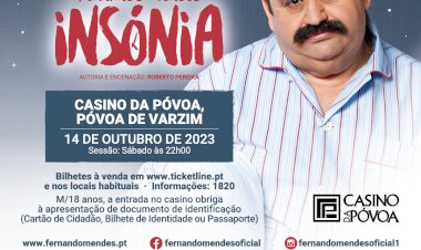 Fernando Mendes sobe ao palco do Salão D'ouro, no Casino da Póvoa, no dia 14 de Outubro – 22H