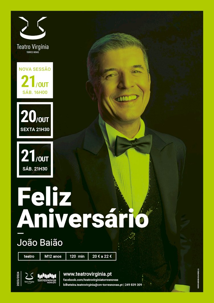Teatro Virgínia recebe estreia nacional de «Feliz Aniversário» de João Baião