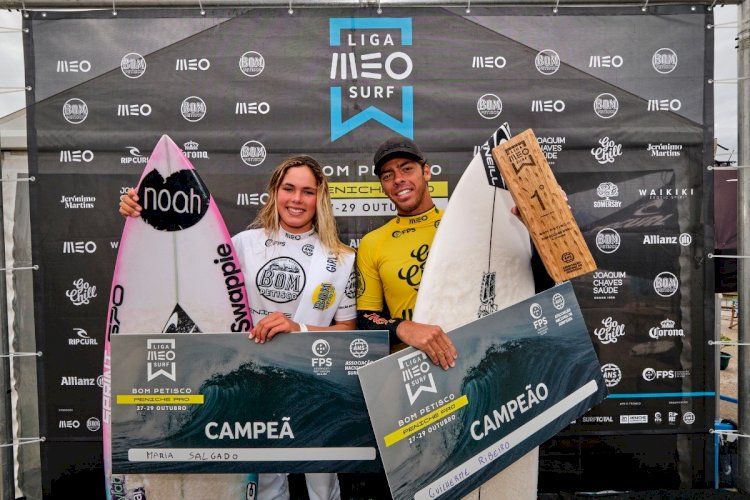 Liga MEO Surf: Guilherme Ribeiro e Maria Salgado vencem Bom Petisco Peniche Pro