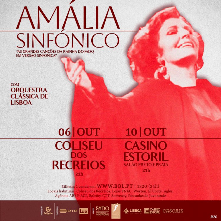 “Amália Sinfónico” - Concerto de homenagem às maiores canções da rainha do fado | Lisboa | Estoril | 2024