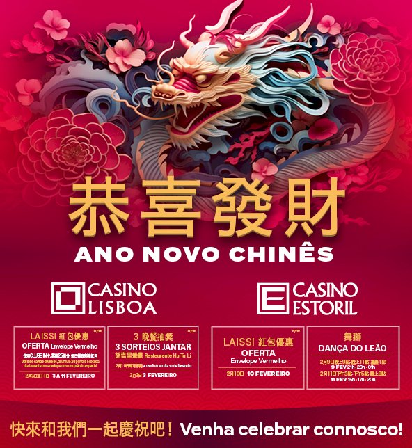 Instalação comemorativa do Ano Novo Chinês em destaque no Casino Lisboa