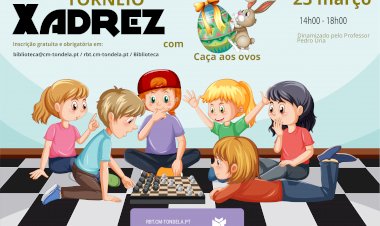 Torneio de xadrez com caça aos ovos na Biblioteca Municipal de Tondela