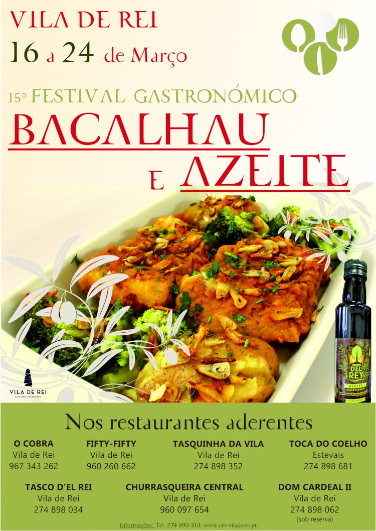 Festival Gastronómico do Bacalhau e Azeite de Vila de Rei regressa a 16 de Março