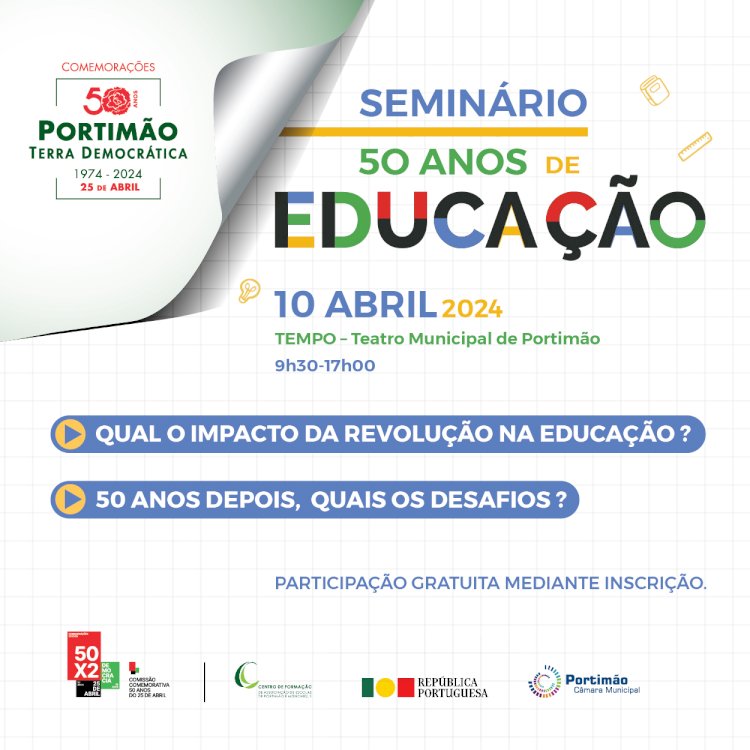 Seminário” 50 anos de educação”  | TEMPO - Teatro Municipal de Portimão