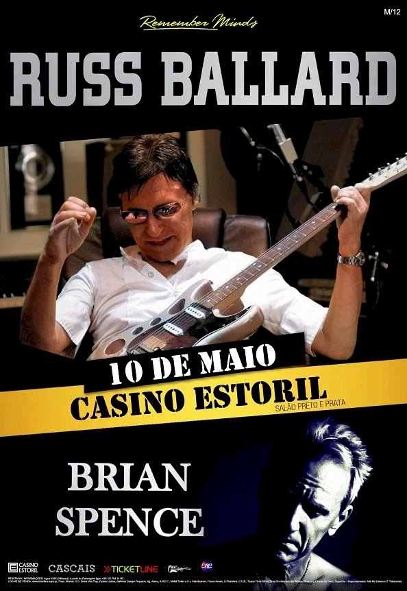 Noite de estrelas do rock mundial com Russ Ballard e Brian Spence no Casino Estoril
