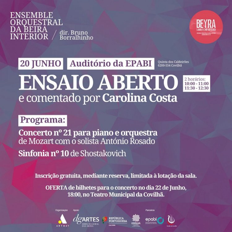 Concerto com António Rosado - 18 a 22 Junho, Covilhã