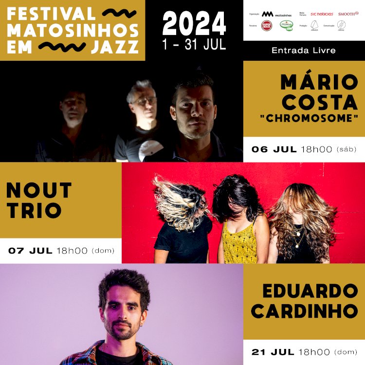 Mário Costa, Nout Trio e Eduardo Cardinho actuam no Matosinhos em Jazz 2024