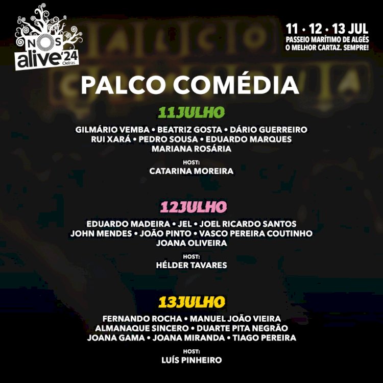 NOS ALIVE: Palco Comédia reúne vários talentos do humor português