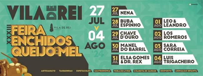 XXXIII Feira de Enchidos, Queijo e Mel: conheça o cartaz do Palco 3 do evento