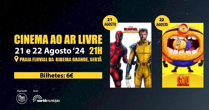 Agosto com cinema ao ar livre na Praia Fluvial da Sertã