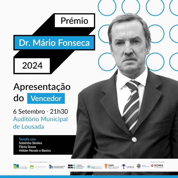 Prémio Dr. Mário Fonseca anunciado no dia 6 de Setembro