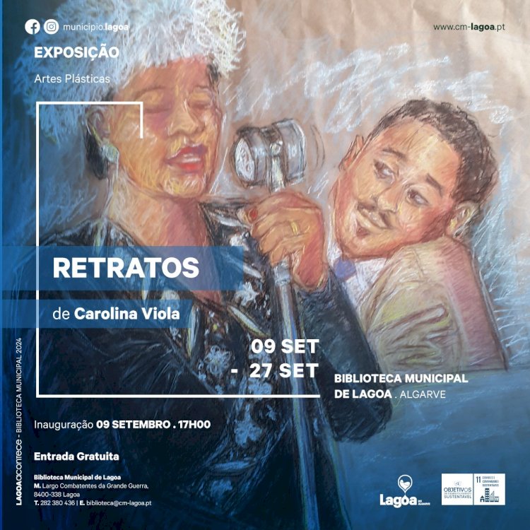 Exposição de Artes Plásticas | Retratos | Carolina Viola | 9 a 27 de Setembro | Biblioteca Municipal de Lagoa