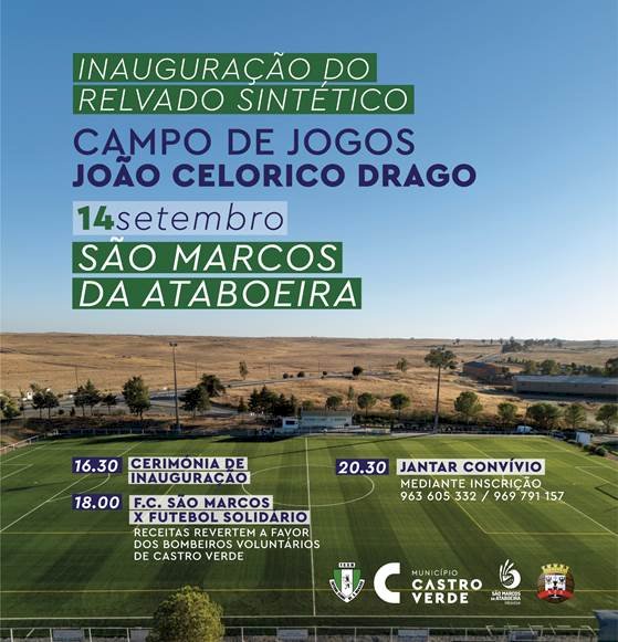 Câmara de Castro Verde e Futebol Clube São Marcos inauguram novo relvado sintético