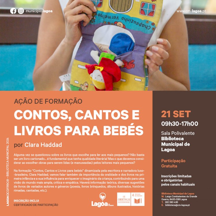 Contos, Cantos e Livros para Bebés | Clara Haddad | Biblioteca Municipal de Lagoa