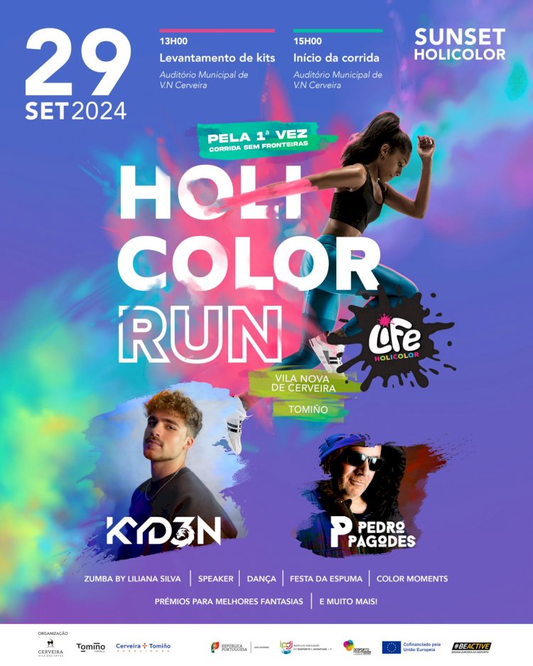 Pela primeira vez, Cerveira acolhe a HoliColor Run a 29 de Setembro