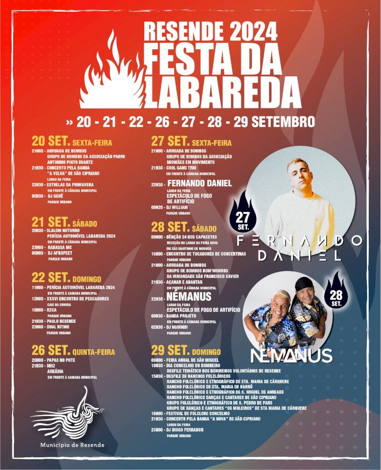 Festa da Labareda em Resende: Fernando Daniel e Némanus sobem ao palco principal