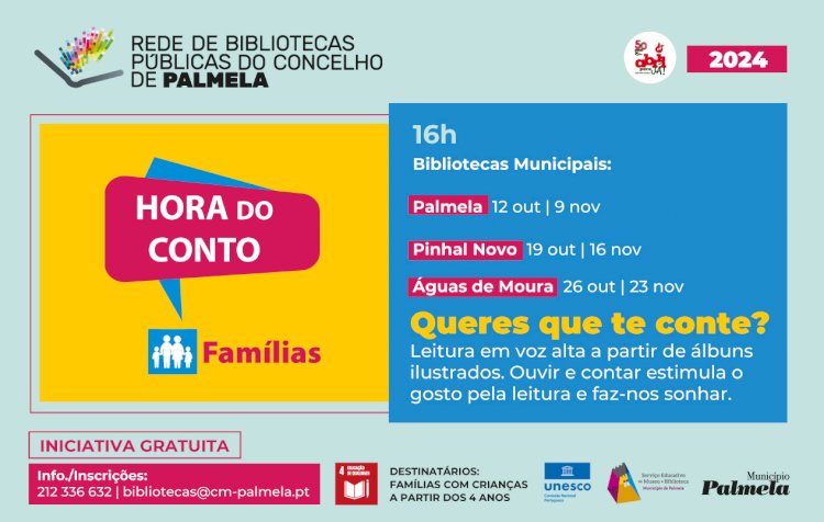 “Hora do Conto Famílias” regressa em Outubro – participação gratuita