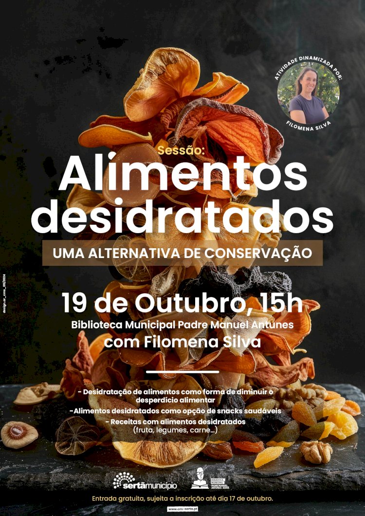 "Alimentos desidratados, uma alternativa de conservação" para conhecer na Biblioteca Municipal