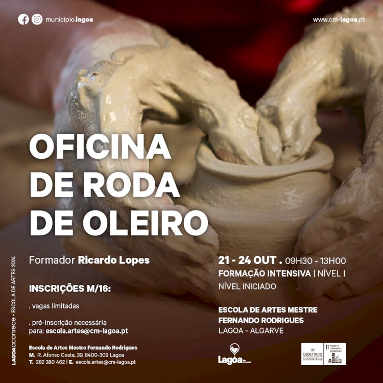 Oficina de Roda de Oleiro - Formação Intensiva | Escola de Artes Mestre Fernando Rodrigues | Lagoa