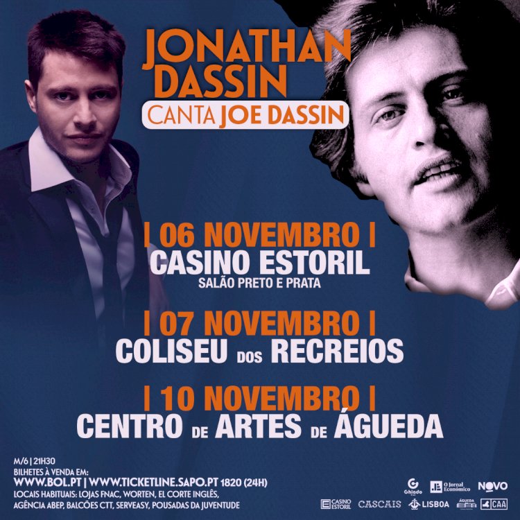 Últimos Bilhetes | "Jonathan Dassin canta Joe Dassin"| • Estoril - 6 Nov. • Lisboa - 7 Nov. • Águeda - 10 Nov.