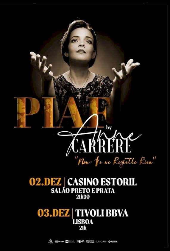 “Piaf! Non, je ne regrette rien!” by Anne Carrere no Casino Estoril a 2 de Dezembro