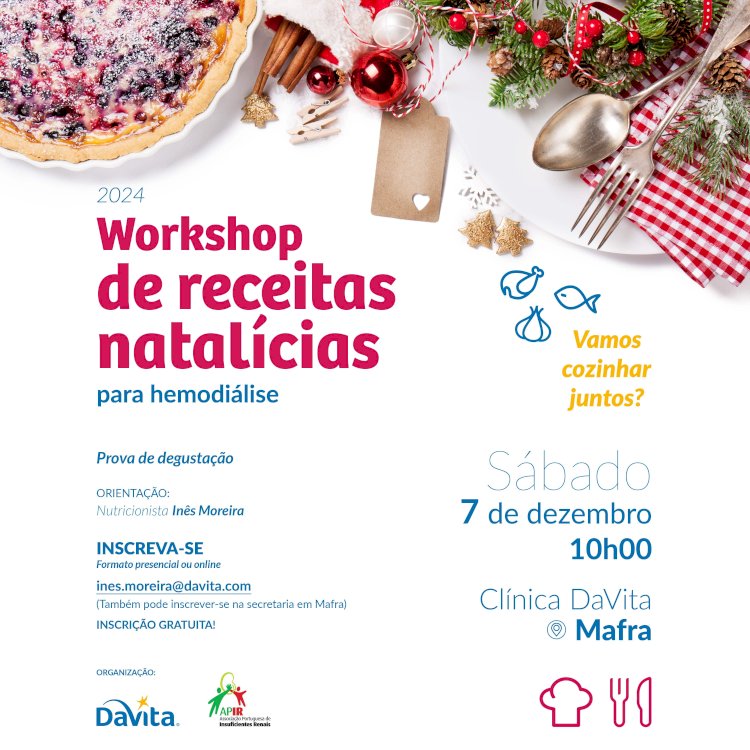 Workshop de receitas natalícias adaptadas para pacientes em hemodiálise