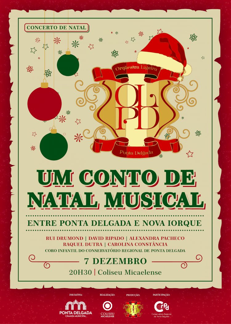 Um conto de Natal Musical" a 7 de Dezembro no Coliseu Micaelense