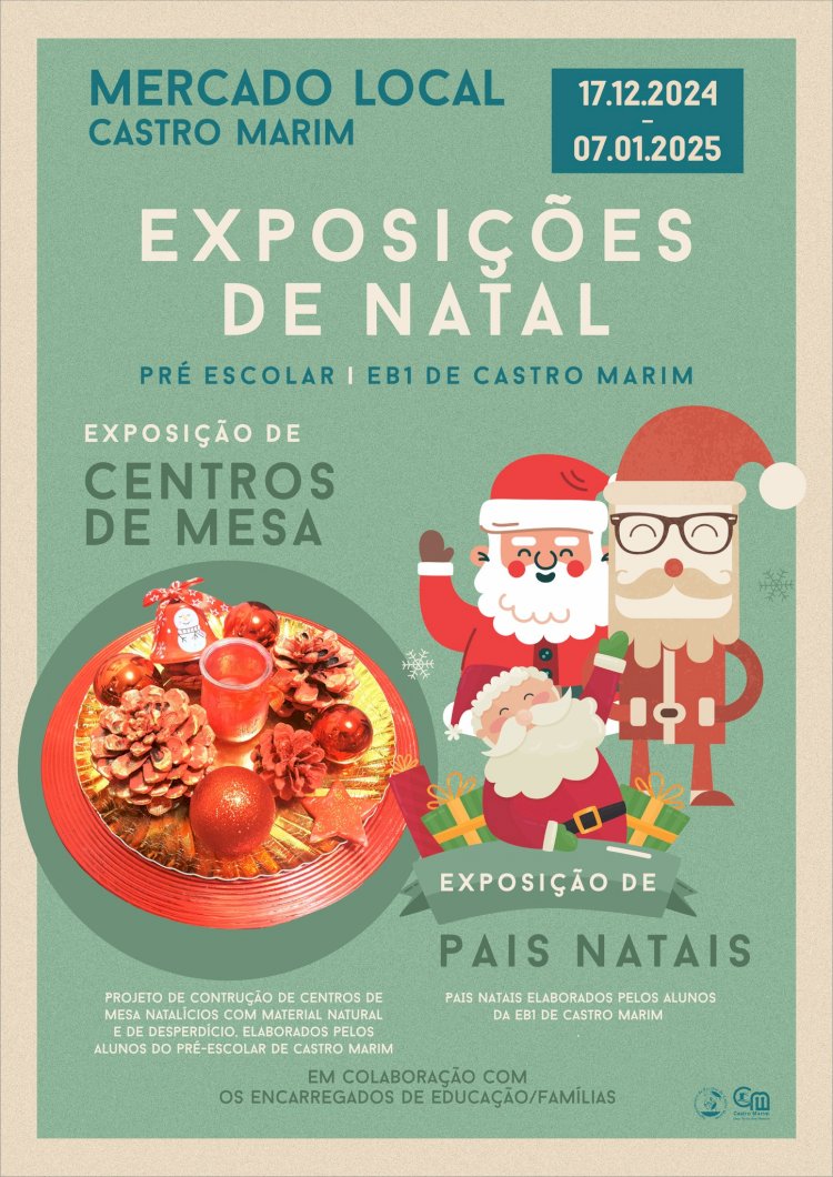 Mercado Local de Castro Marim acolhe exposição de Natal produzida pelos alunos do concelho