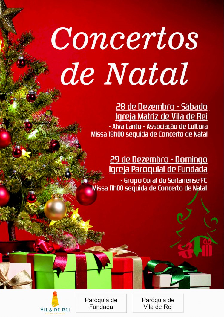 Concertos de Natal regressam às Igrejas Paroquiais de Vila de Rei e Fundada a 28 e 29 de Dezembro