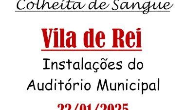 44ª Colheita de Sangue de Vila de Rei tem lugar a 22 de janeiro