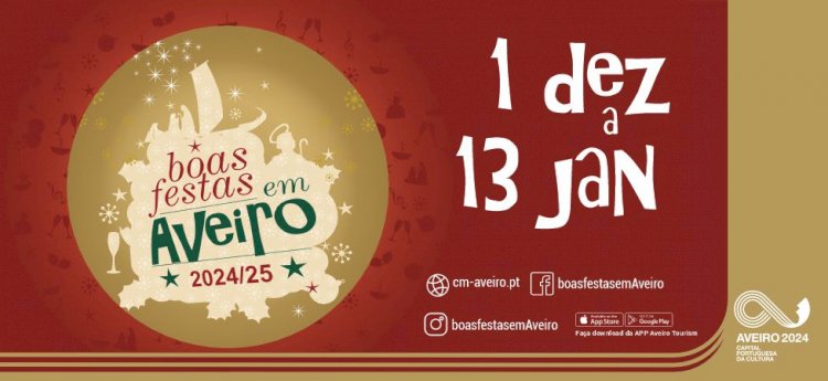 Boas Festas em Aveiro com concertos em igrejas, espectáculos piromusicais, instalação imersiva e Oficina do Pai Natal