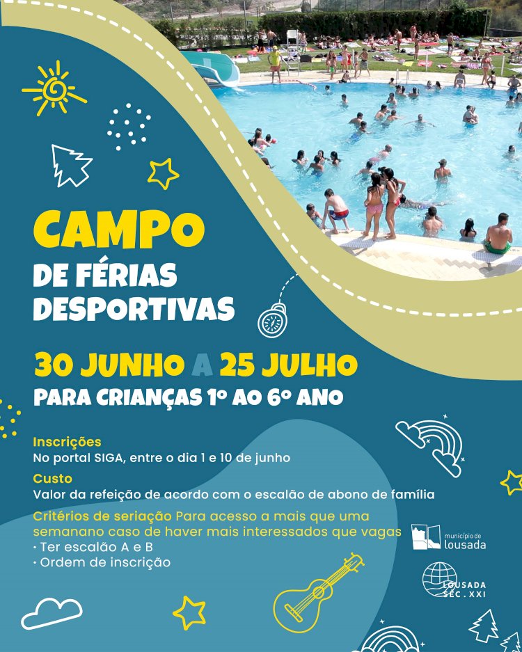 Inscrições para o Campo de Férias Desportivas a partir de 1 de Junho