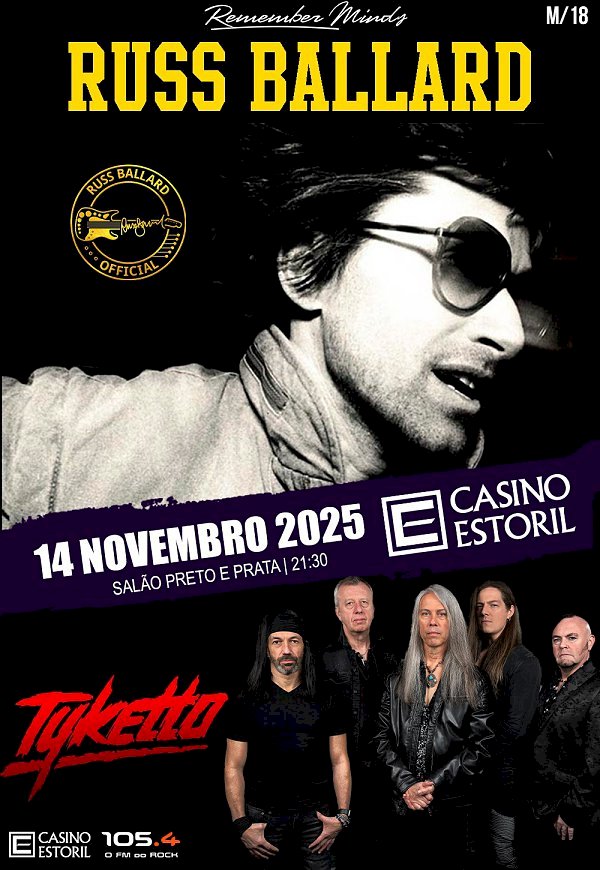 Russ Ballard e Tyketto no Casino Estoril em noite de lendas do rock mundial